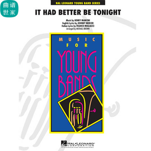粉红豹主题曲It Had Better Be Tonight3.0级管乐合奏总谱分谱MP3