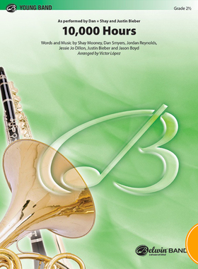 一万小时10,000 Hours 2.0级 管乐合奏 总谱 分谱 MP3