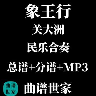 象王行民乐合奏琵琶笛子二胡古筝谱鼓五重奏简谱总分谱赠示范伴奏