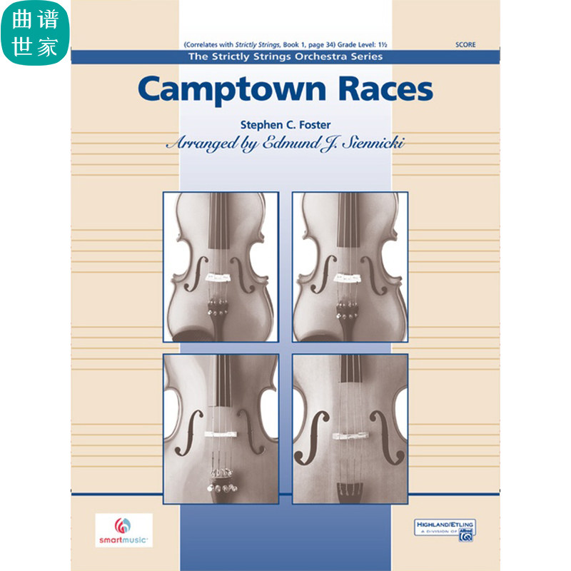 交响弦乐 康城赛马歌经典儿歌1.5级总分谱 MP3(Camptown Races)