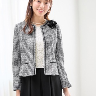 日单lotta原单女款 女士小香风外套上衣270862 时尚 气质圆领长袖