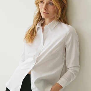 衬衫 外贸原单PART 宽松显瘦棉柔软质纯色长袖 薄款 通勤百搭 TEO女款