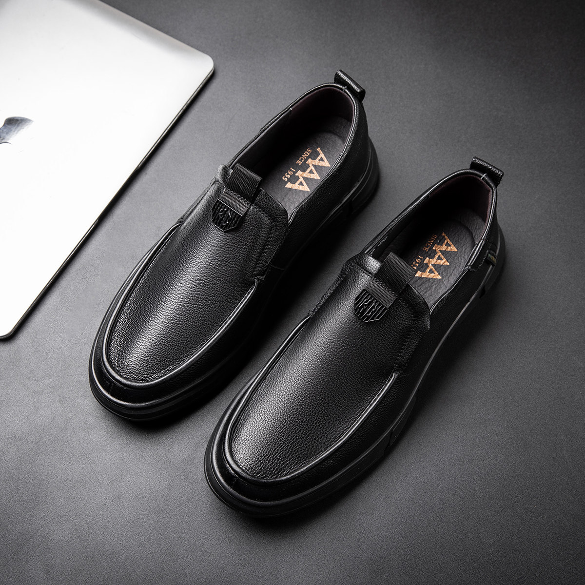 aaa男鞋2022新款真皮商务休闲皮鞋牛皮男士中老年爸爸鞋单鞋软皮