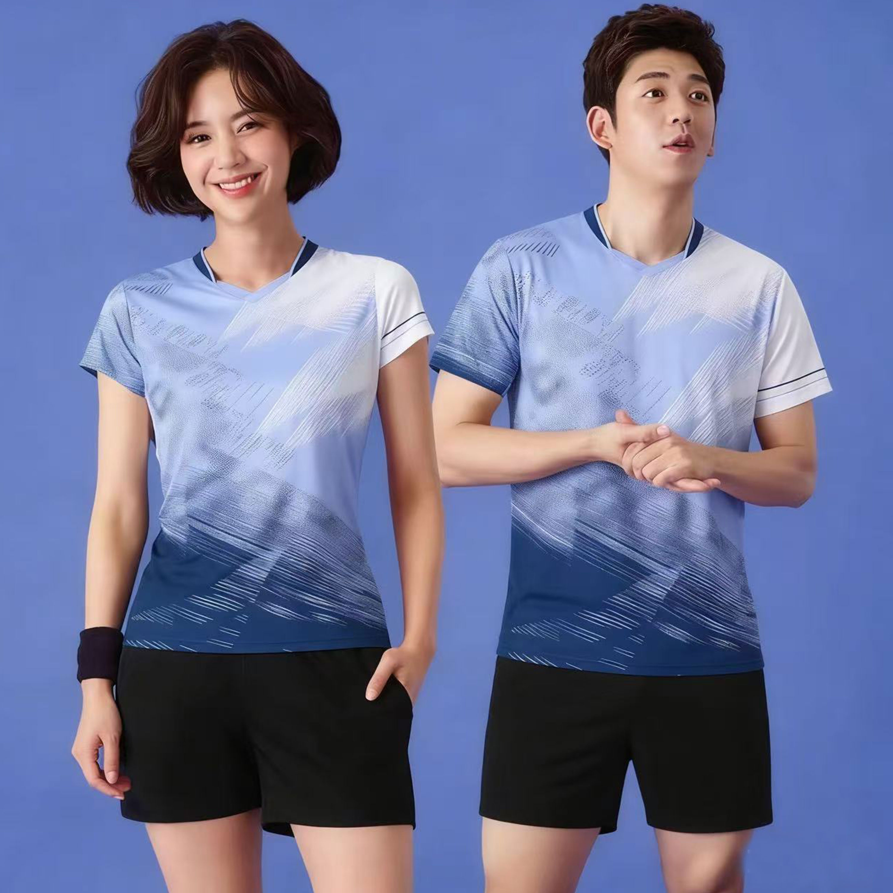 夏季羽毛球运动套装定制训练队服图片