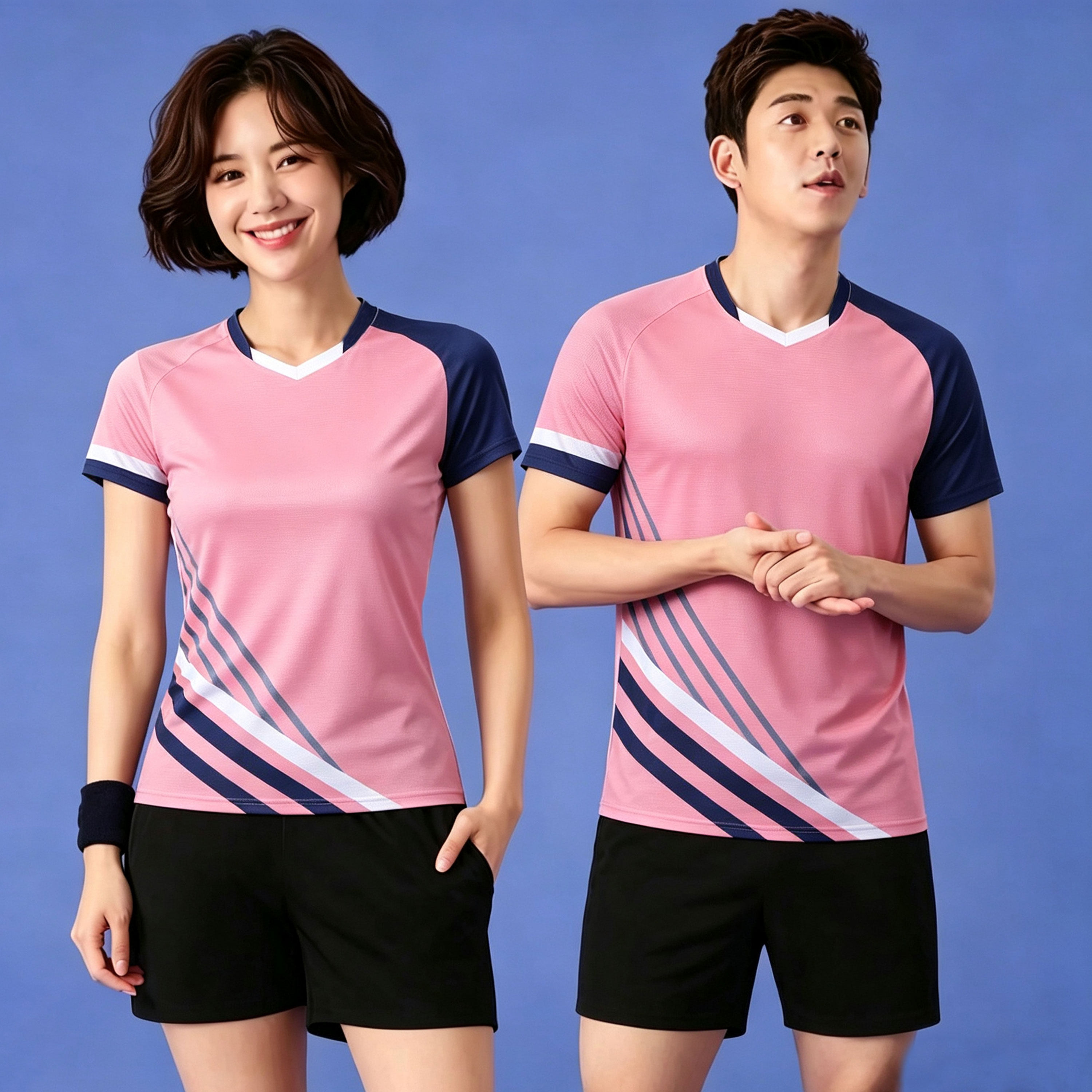速干羽毛球训练服上装比赛服定制图片