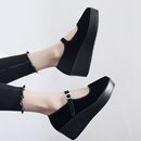 老北京布鞋女士高跟鞋黑色单鞋工作布鞋舒适松糕鞋舞蹈鞋妈妈鞋