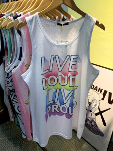 篮球衣男女背心儿童健身瑜伽英文字母印花运动宽松无袖 网眼速干