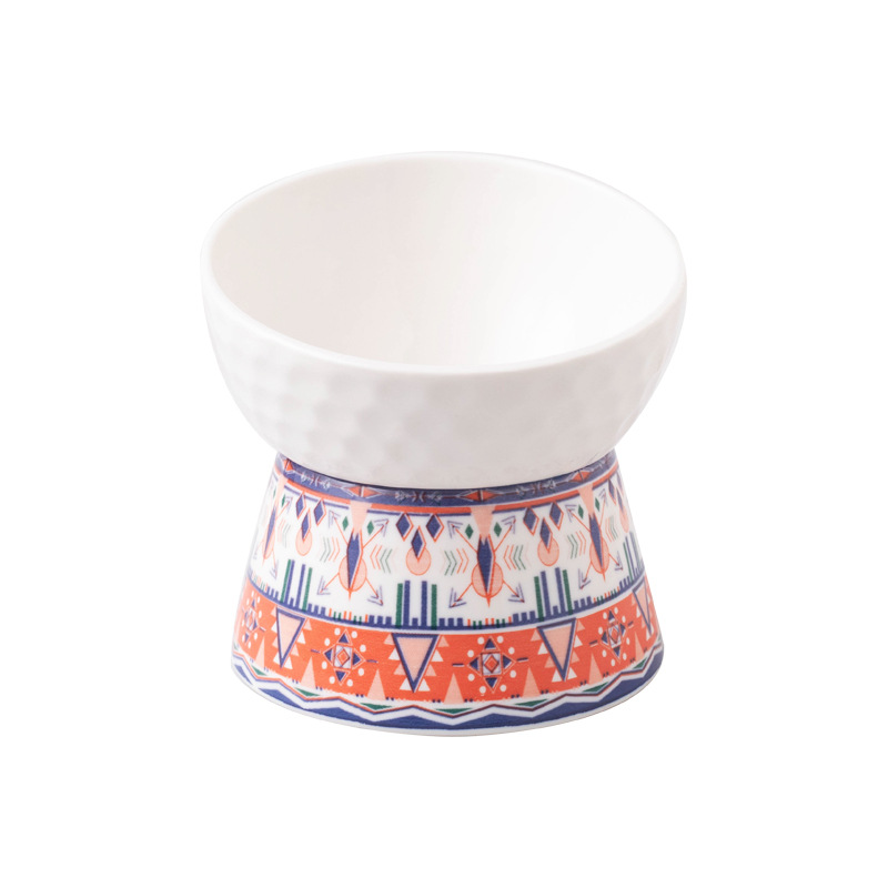 猫碗陶瓷宠物饭盆专用喝水碗狗碗猫咪猫粮斜口护颈高脚斜口猫食盆