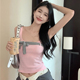 外穿小上衣针织 显瘦露背短款 小香风辣妹蝴蝶结吊带背心女夏季 修身