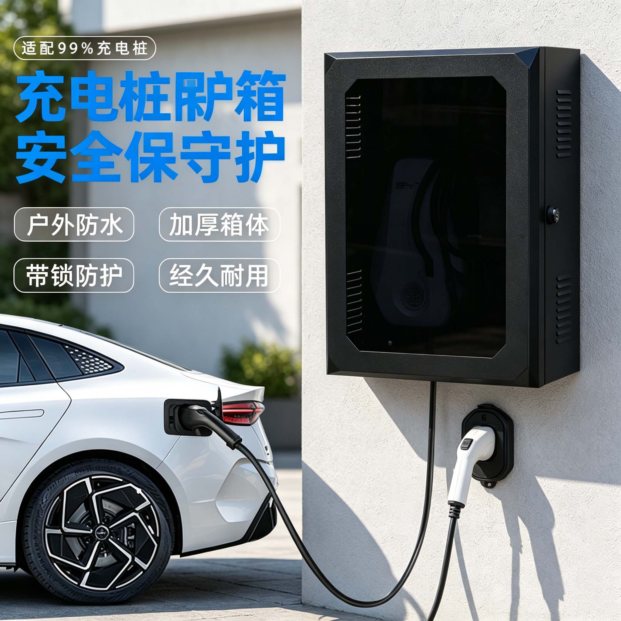 充电桩保护箱通用比亚迪零跑新能源专用立柱定制壁挂户外充电枪