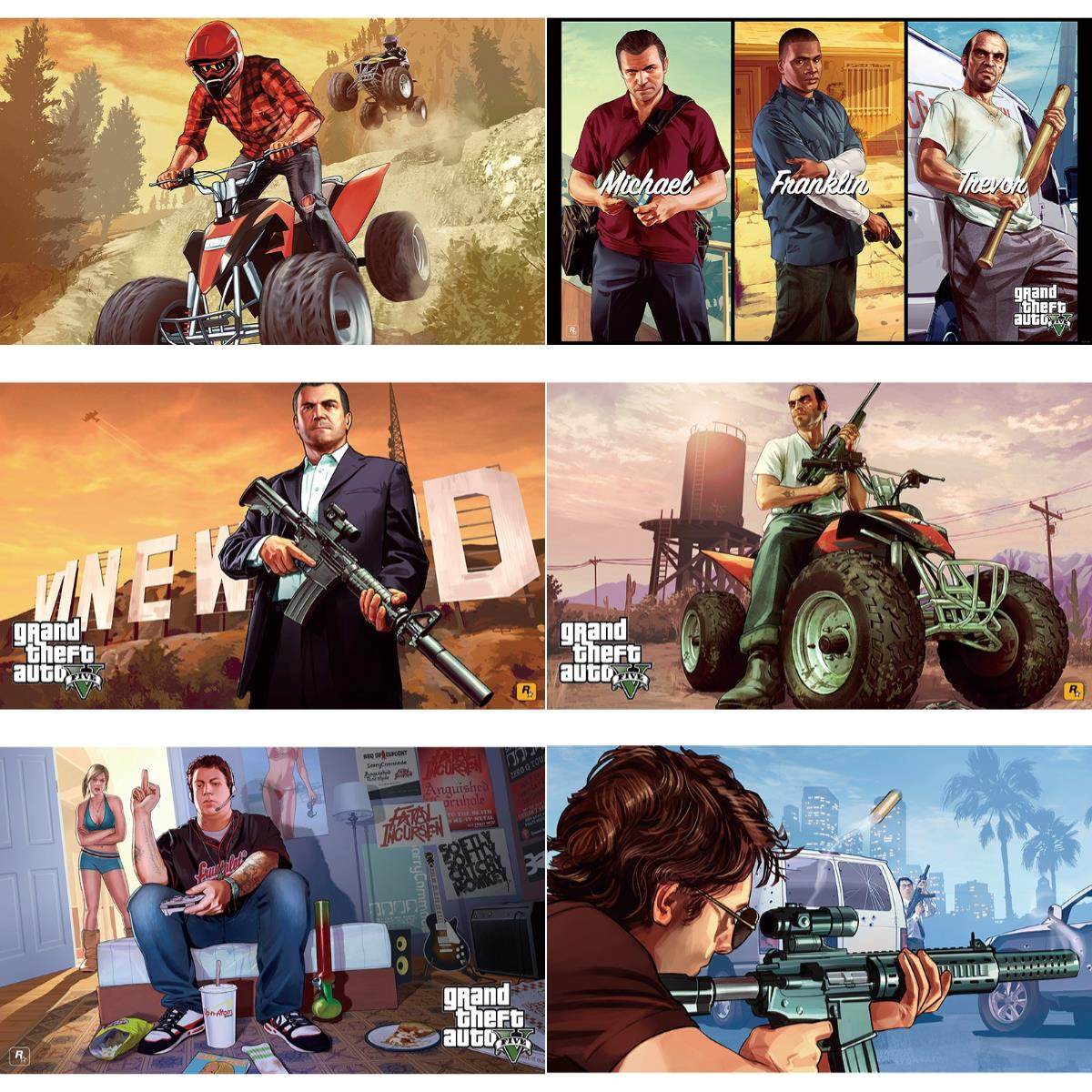 周边贴画侠盗地图车手装饰咖飞车猎网吧竞网墙海报电壁纸GTA游戏