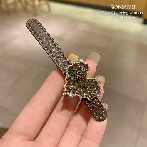 韩国东大门发夹爱心镶钻高级感边