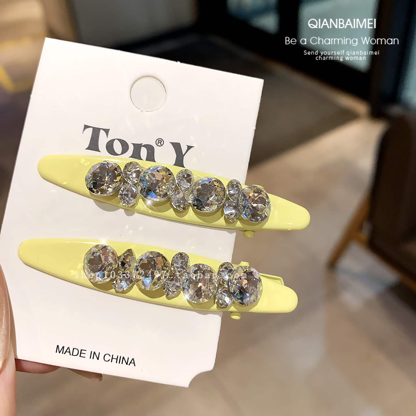 韩国轻奢水钻鸭嘴夹甜美精致发夹刘海夹发饰少女温柔边夹新款头饰