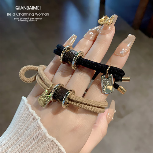 韩国东大门网红吊坠发绳金属