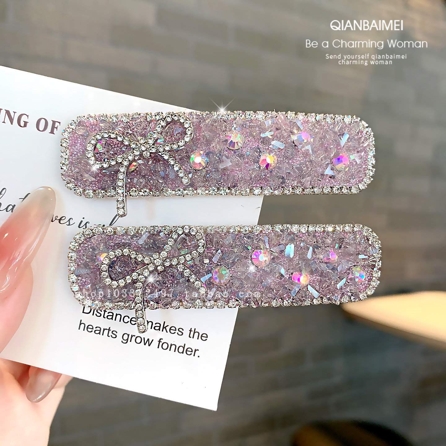 轻奢方形满钻粉紫色重工BB夹发夹女碎发整理头饰侧边夹发卡高级感,饰品/流行首饰/时尚饰品新,发饰,淘宝优惠券,粉丝福利购,淘宝优惠卷