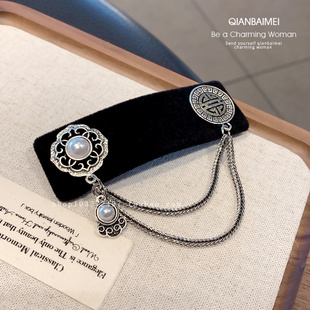 高级感民族风发夹蒙古族元素发卡侧边夹流苏挂链碎发女刘海夹整理