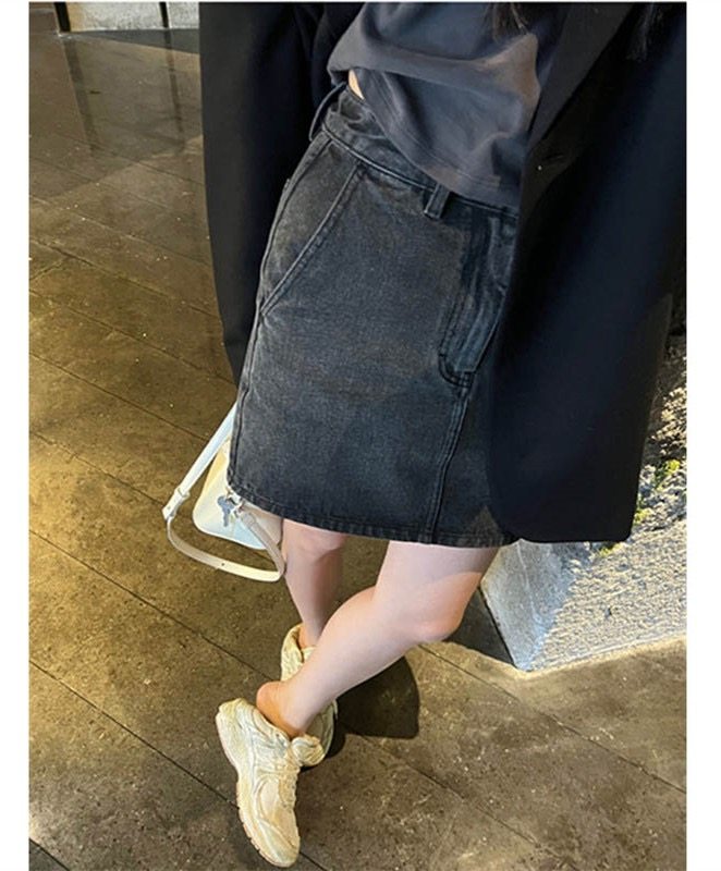 富尔大码定制女装肥妹妹mm复古水洗牛仔短裙夏高腰显瘦遮胯半身裙,女装/女士精品,大码半身裙,淘宝优惠券,粉丝福利购,淘宝优惠卷