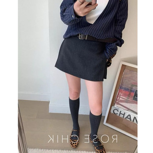 夏高腰宽松显瘦休闲半身裙 富尔大码 定制女装 微胖mm西装 A字短裙裤