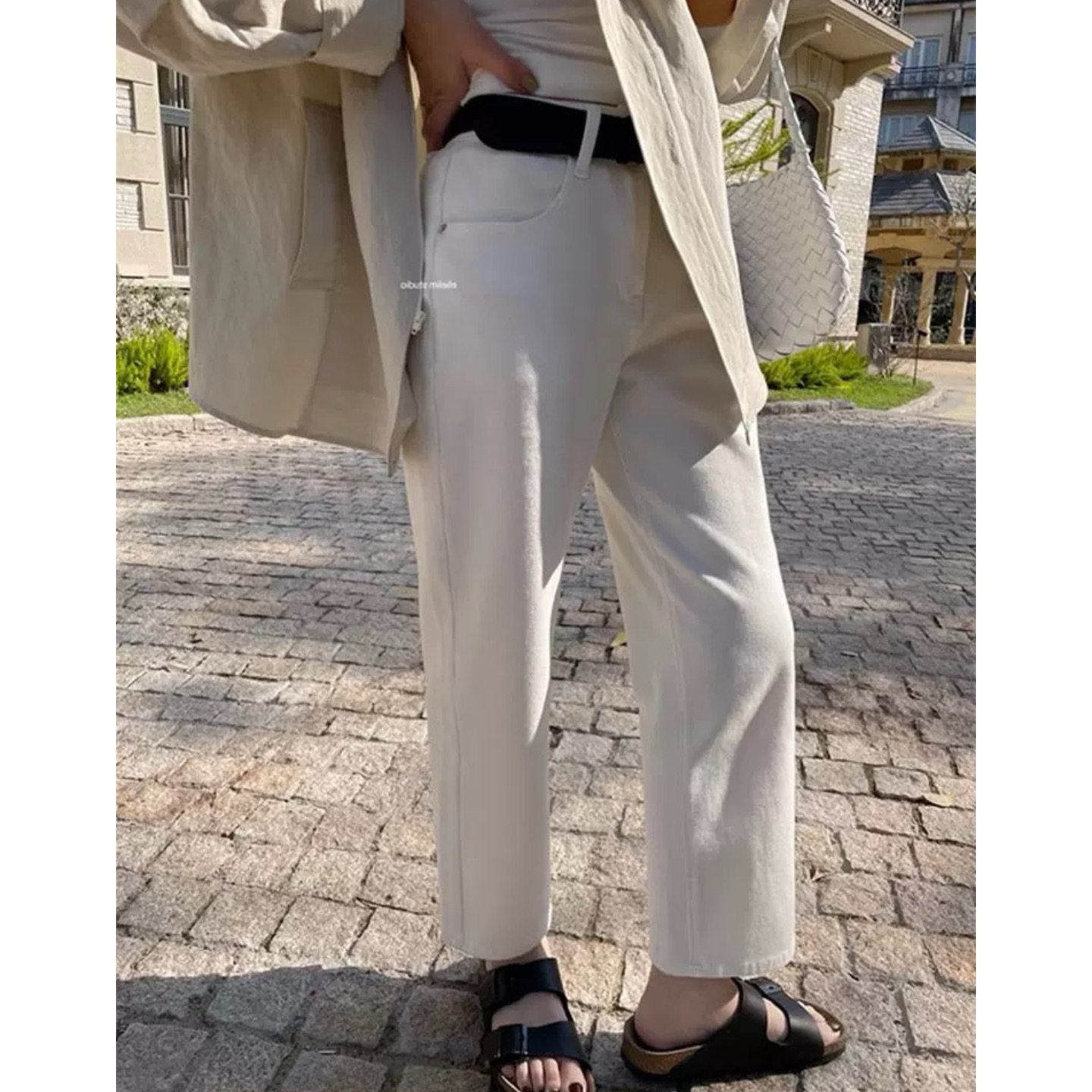 富尔大码定制女装微胖mm白色直筒牛仔春夏高腰宽松显瘦遮挎九分裤,女装/女士精品,大码裤装,淘宝优惠券,粉丝福利购,淘宝优惠卷