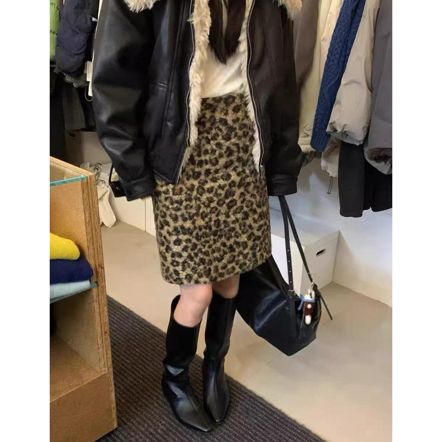 富尔大码定制女装肥妹妹mm豹纹毛呢半身裙秋冬高腰宽松显瘦包臀裙,女装/女士精品,大码半身裙,淘宝优惠券,粉丝福利购,淘宝优惠卷