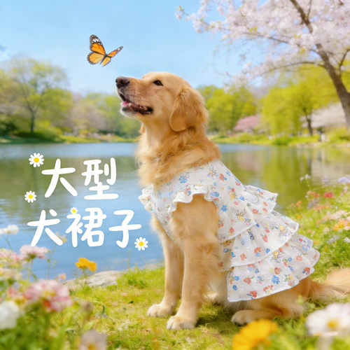 金毛专用狗狗衣服大型犬裙子公主裙连衣裙春装薄款夏天夏季幼犬
