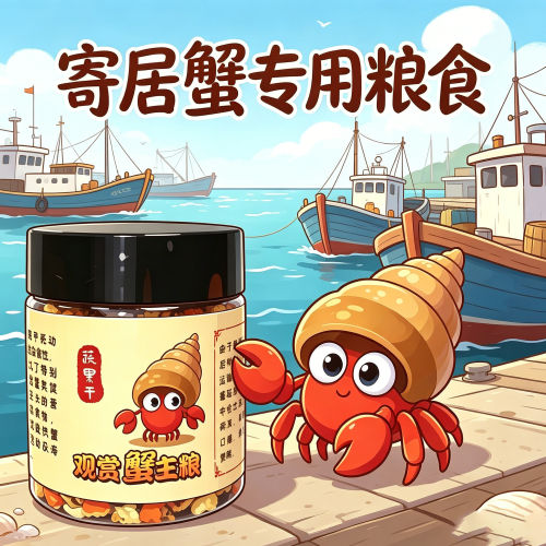 寄居蟹专用粮食沙蟹吃的食物宠物粮饲料零食肉干椰丝蟹粮补钙营养
