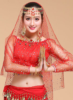 印度舞彩点长袖头纱配饰