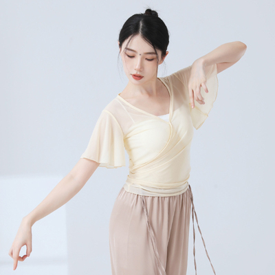 古典舞服飘逸纱衣短款练功装