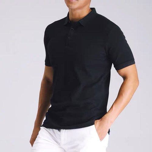 短袖翻领纯棉白色简约t恤保罗衫