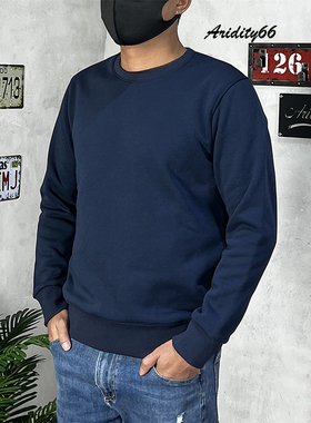 这个冬天不怕冷400g重磅厚摇粒绒保暖男圆领宽松纯色套头卫衣上衣