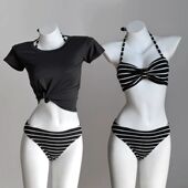 2025新款 泳衣女比基尼三件套性感纯欲风分体海边度假泡温泉游泳装