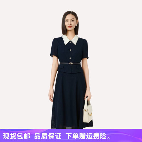商场同款26夏季新品时尚气质修身显瘦连衣裙NF10206Q8【配腰带】