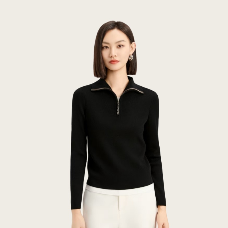 娜家女装商场同款2025冬季新款简约百搭修身显瘦绵羊毛针织衫上衣