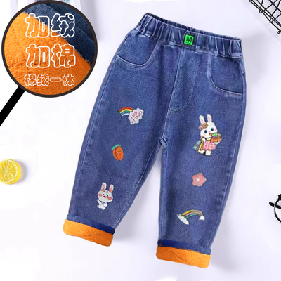 长裤牛仔布冬季棉裤洋气保暖