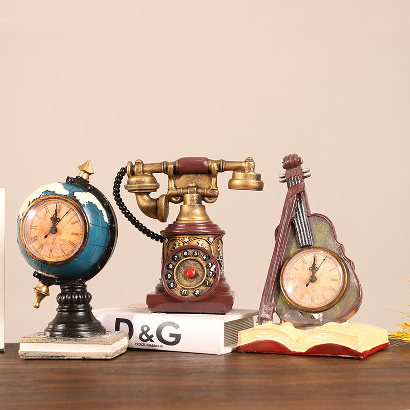 复古怀旧电话机缝纫机放映机摆件树脂创意桌面装饰品客厅工艺品