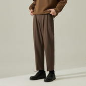 羊毛混纺 子男春秋 男微锥形都市感复古裤 肌理感 免烫垂感休闲西裤