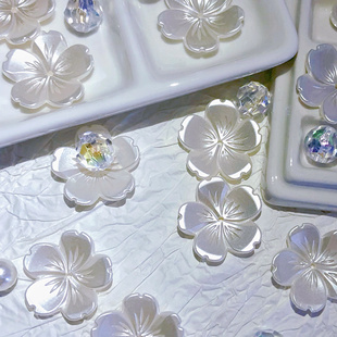 28mm仿珍珠桃花樱花花朵diy手工耳环饰品材料发簪发饰配件