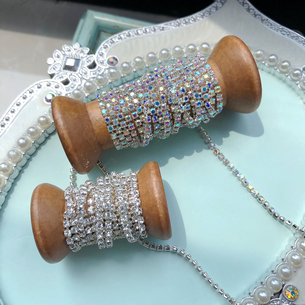 2.5mm密爪链水晶爪链钻链手机壳贴钻服装婚纱饰品闪亮手缝水钻diy