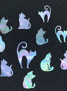 小猫螺钿片白蝶贝夜光贝片大漆螺钿漆器漆画漆艺镶嵌材料