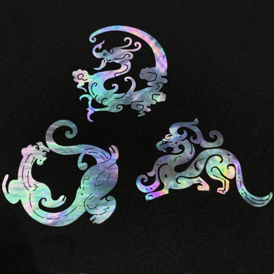 龙纹螺钿片云龙夔龙螭龙大漆螺钿漆器漆画漆艺传统纹样镶嵌材料