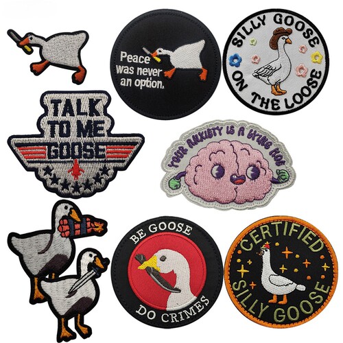 talk to me goose 情绪补丁动物臂章士气贴大鹅魔术贴