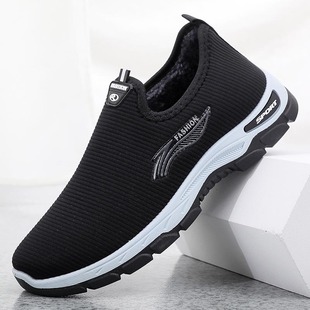 冬季新款老北京布鞋中老年加绒二棉男鞋软底防滑爸爸鞋保暖男棉鞋