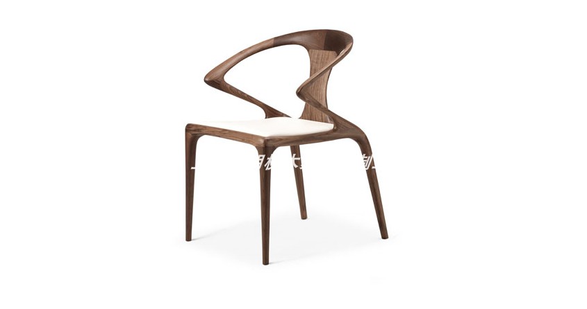 传世家具北美黑胡桃餐椅简约书椅