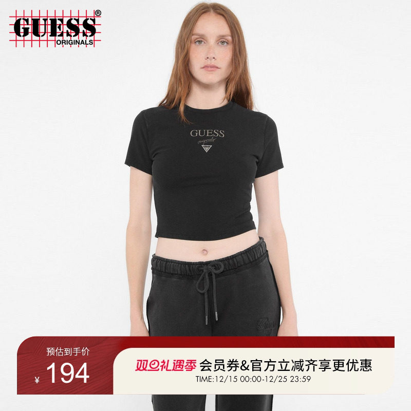 纯色logo短袖T恤GUESSOriginals
