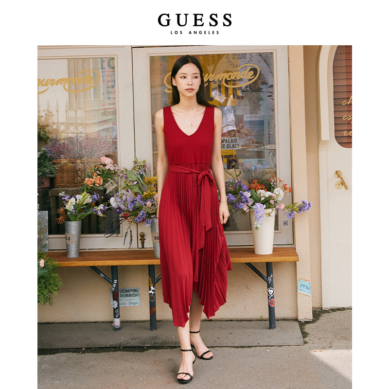 Guess个性拼接不规则下摆无袖