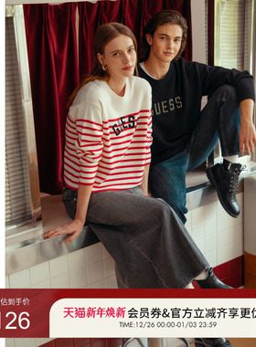 GUESS女士经典设计百搭磨白牛仔半身裙-Q4PD48D51V0