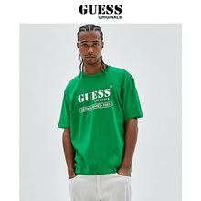 Originals GUESS 无性别纯色廓形oversize简约字母重磅T恤 新品