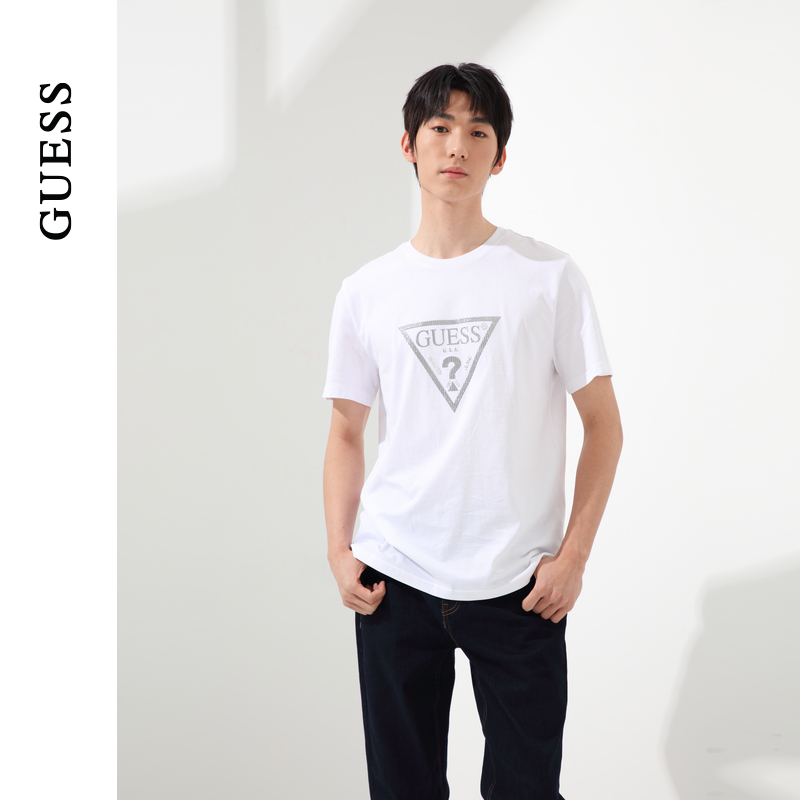 GUESS百搭通勤大logo短袖T恤
