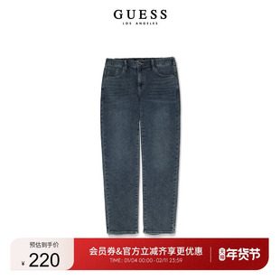 GUESS 男休闲百搭舒适水洗牛仔裤宽松直筒裤子-KM4D1259