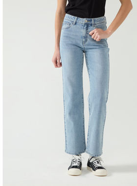 GUESS女士日常简约经典水洗百搭直筒牛仔裤-YP1D9050